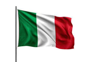 Obraz premium Italy flag waving on transparent background