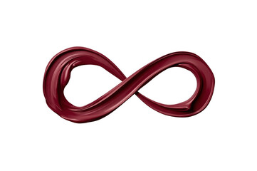 Naklejka premium Infinity symbol forming dark red brush stroke