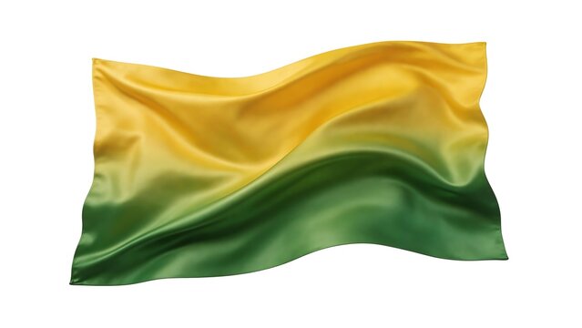 Waving flag with yellow and green colors