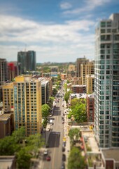 Fototapeta premium Cityscape View from Above - A Vibrant Urban Scene in Toronto.