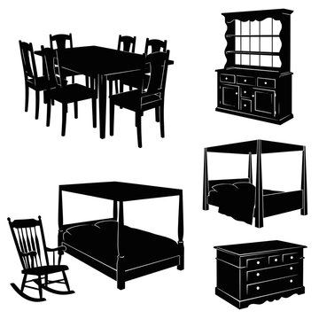 Collection of Silhouette Furniture Pieces for Home Decor.