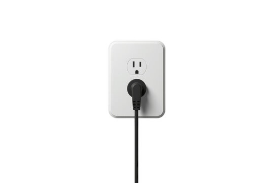 Electrical power outlet with black power plug connected