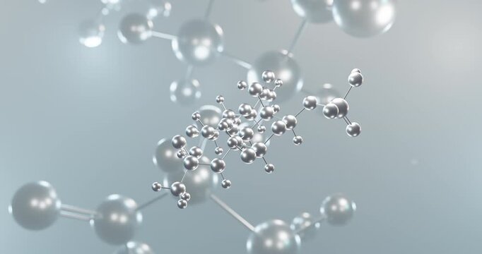 Chondroitin sulfate rotating 3d molecule, molecular structure of anti-inflammatory agent seamless video
