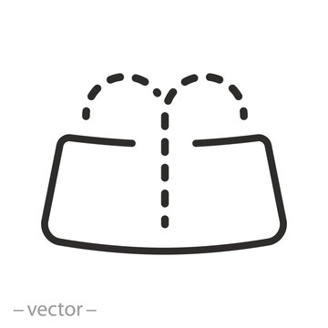 Windscreen washer icon, washer fluid, car dashboard, thin line symbol on white background - editable stroke vector illustration eps10