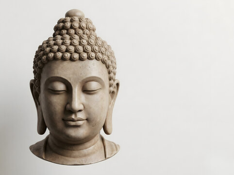 Lord Buddha portrait Buddha Purnima Festival Vesak Day Spiritual Meditation Vector Illustration High Resolution Background AI.