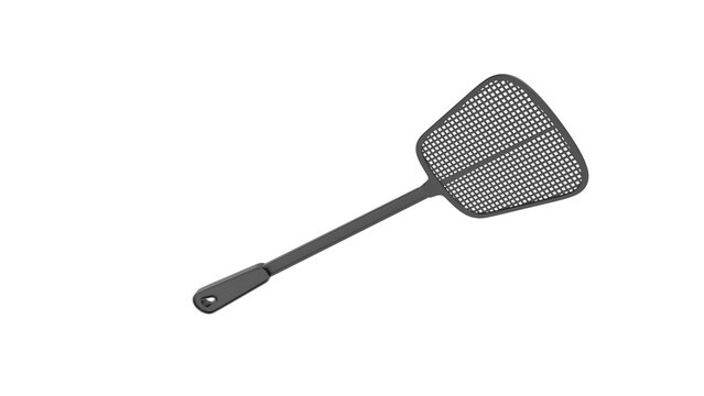Black Fly Swatter on Black Background