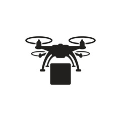 Naklejka premium Drone delivering package for modern logistics