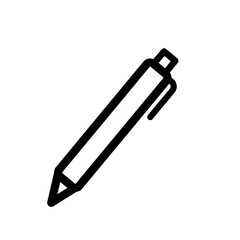 Fototapeta premium Pen Icon for Note taking and Writing in Line Art Style