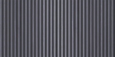 Obraz premium SEAMLESS background of dark gray wooden wall panel, natural wood paneling texture, decorative accent wall or acoustic panel design, repeating pattern.