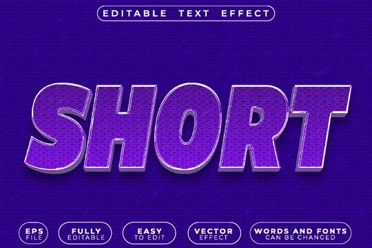 Short Minimal Style Vector Fully Editable Smart Object Text Effect