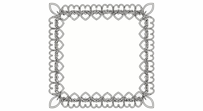 Ornate heart-shaped border with celtic knotwork in a sketch style