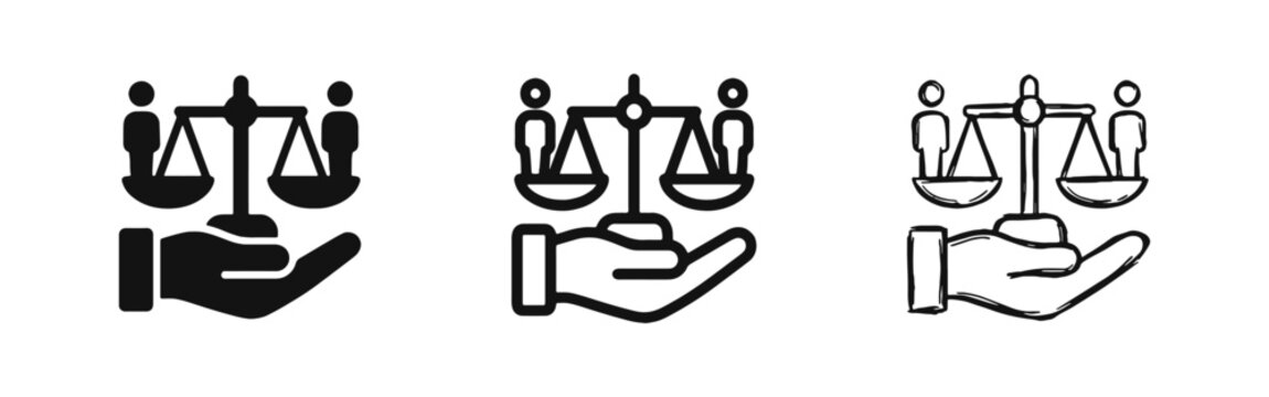 Equality Scales with People Icons - Justice, Fairness, Law, Balance and Human Rights