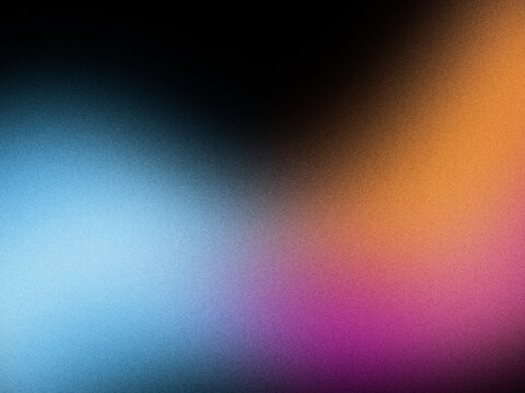 Dark Gradient Background with Color Glow &ndash; Blue Purple Orange Grain Texture f&uuml;r Premium Branding und Tech Design