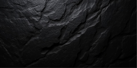 Fototapeta premium A dark wood and rock texture with a black and white grunge pattern on an old rough granite surface material