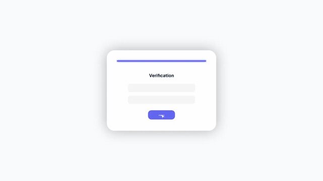 Clean white multi-step verification form for financial technology account registration and personal info