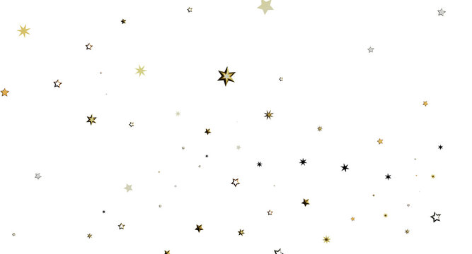 Abstract background featuring scattered golden stars on a white backdrop. Ideal for festive designs and elegant presenta