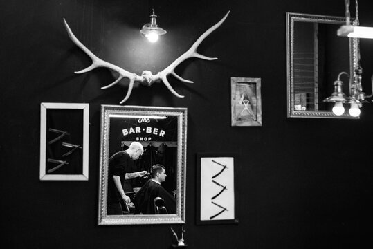 groom in the barber shop