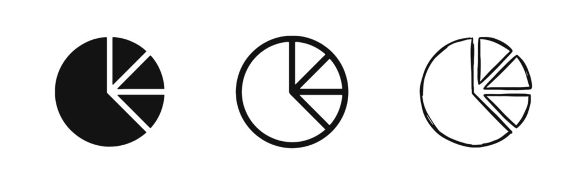 Pie chart graph data visualization icon set