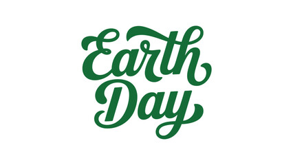 Earth day typography design with green calligraphy lettering minimal eco friendly text for environmental awareness celebration banner poster greeting © Zavivec