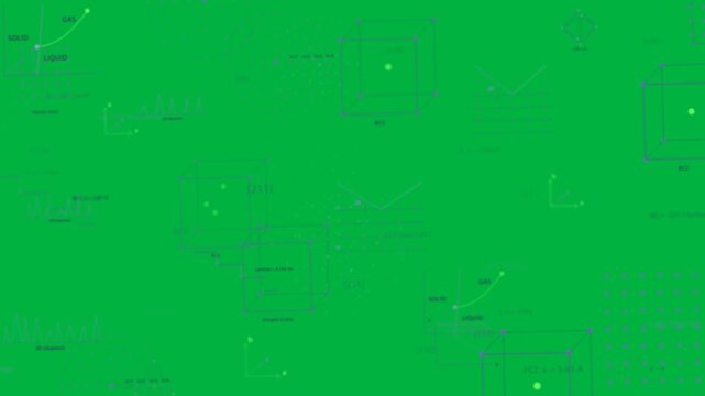 Purple rings appearing, wireframe cubes pulsing, dots gathering on transparent canvas showing data