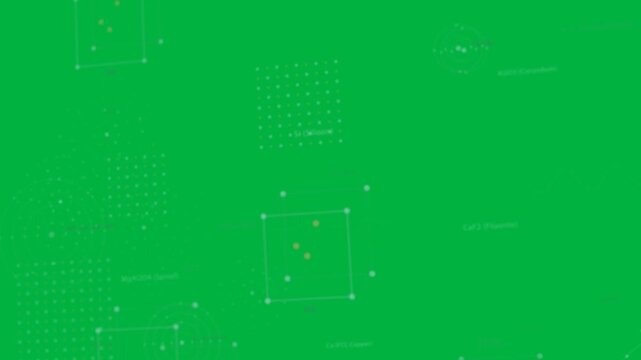 Cluster forming starting HUD sliding cubes with orange nodes grid centering transparent bg for UI