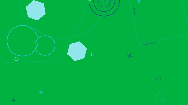 Small cyan outlines starting network on transparent canvas, hexagons sliding, showing flow