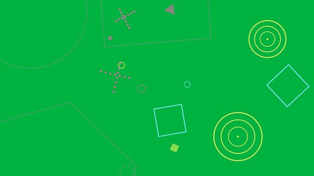 Neon shapes entering edges, orbiting and pulsing around core, forming HUD dispersing on transparent