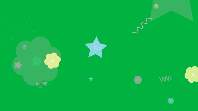 Initial dot burst causing flat confetti popping, drifting into pastel spread on transparent canvas