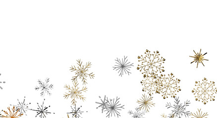 Elegant winter illustration with decorative snowflakes, perfect for holiday greetings and festive d © vege