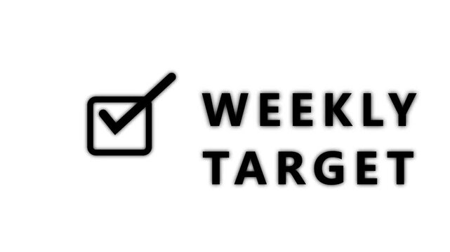 A black outlined checkmark inside a square is positioned to the left of the bold black text WEKLYTARGET with a subtle shadow effect on a white background