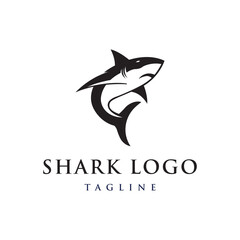 Obraz premium Unique and creative shark template logo vector design.