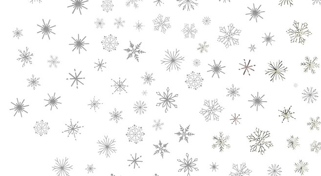 Stylish and festive silver snowflakes pattern, perfect for holiday and winter designs, evoking a se