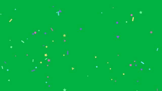 Starting upper-left pastel confetti spreading clustering then thinning to form transparent canvas
