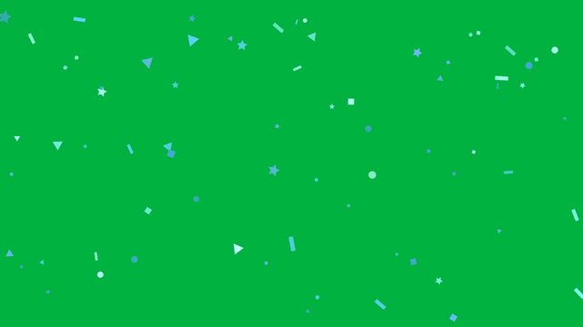 Emitter burst starting cyan shapes growing drifting then thinning and fading as transparent overlay
