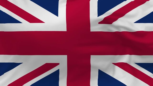 Realistic United Kingdom Union Jack Flag Waving Animation Background