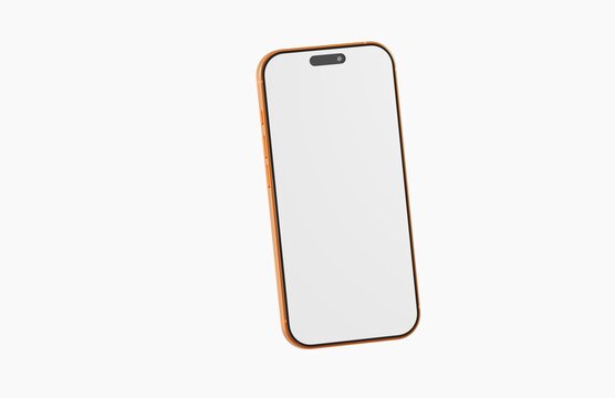 Modern smartphone mockup isolated on white with a blank screen. Perfect for app design or user interface presen