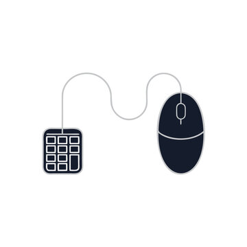 Black computer mouse and numeric keypad on desk