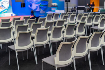 Obraz premium Seminar seating chair Business conference in the convention center