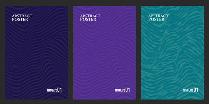 Abstract minimal curvy lines zigzag pattern wavy lines background in purple and teal