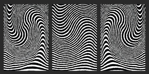 Mesmerizing wavy lines pattern abstract minimal curvy lines zigzag art for modern design © Gloria