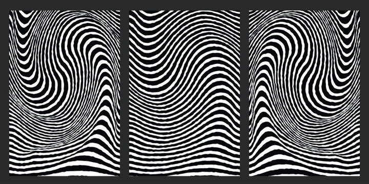 Mesmerizing wavy lines pattern abstract minimal curvy lines zigzag art for modern design