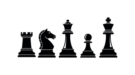 Chess pieces arrangement rook knight bishop queen and king © BabuChandra