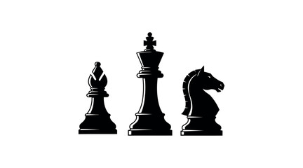 Black chess pieces king bishop and knight © BabuChandra