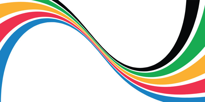 Five Color Lines Dynamic Design Colorful modern illustration