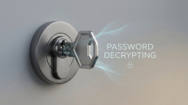 Key unlocking digital data stream with password decrypting text