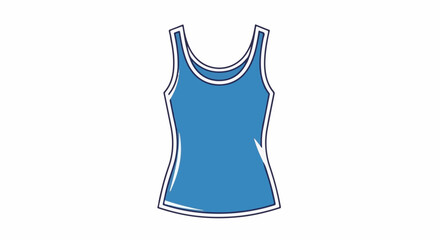 Fototapeta premium Simple blue tank top graphic with outline