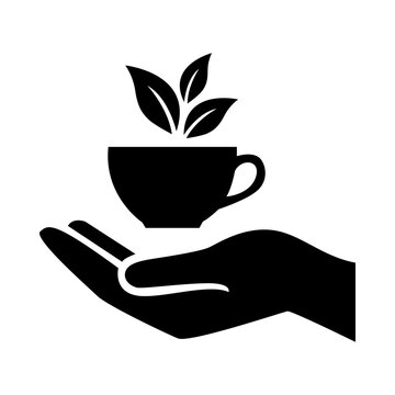 Hand Holding Herbal Tea Icon