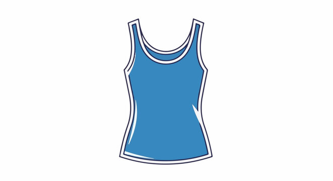 Simple blue tank top graphic with outline