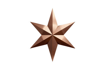 Obraz premium Bronze six-pointed star shining 3d geometric symbol