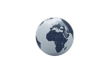 Fototapeta premium Earth globe showing continents with textured surface